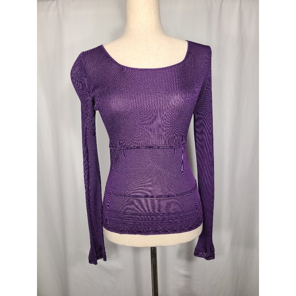 BCBG Womens Long Sleeves Light Sweater Purple Size S M A080 Breathable